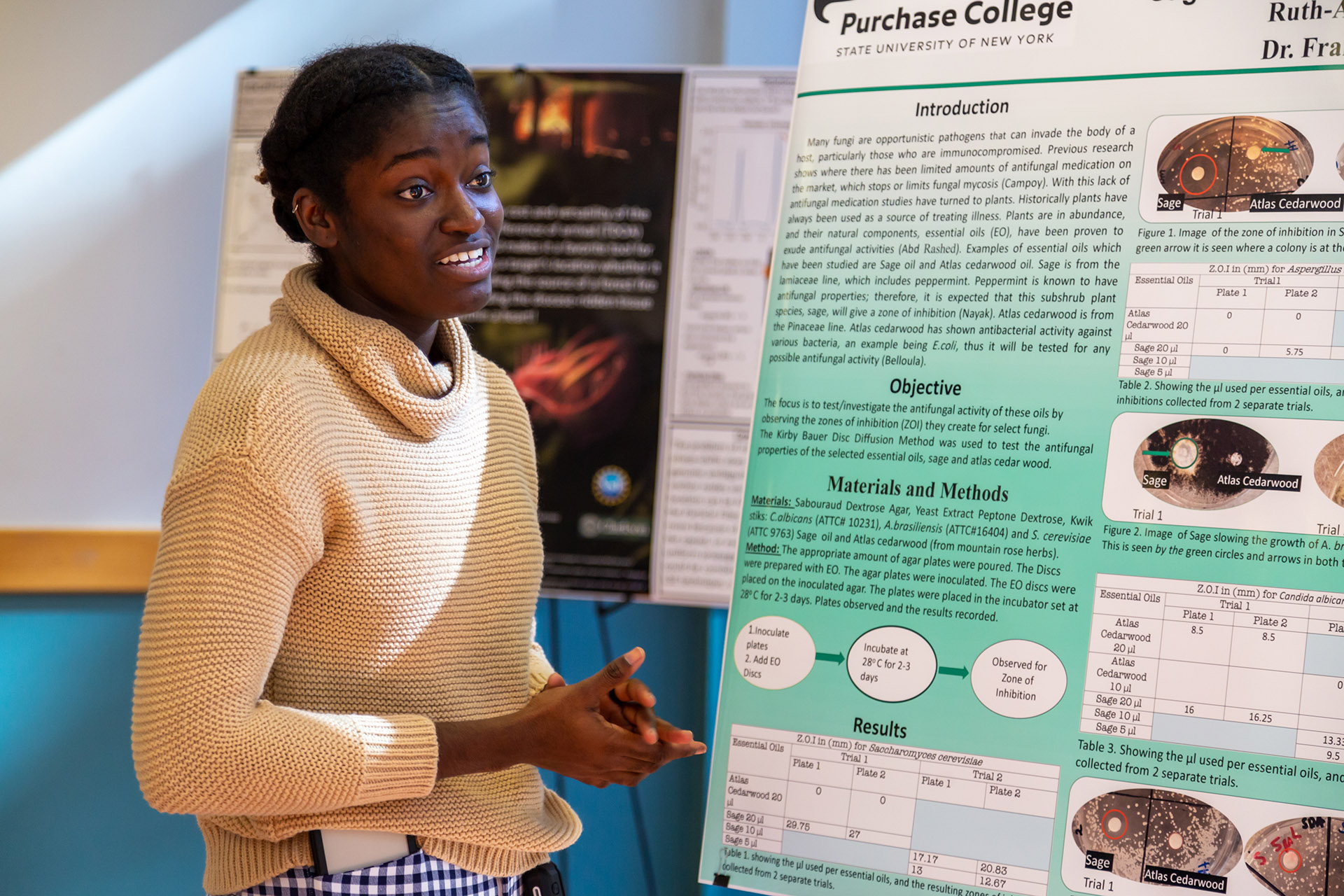 A student presents their research